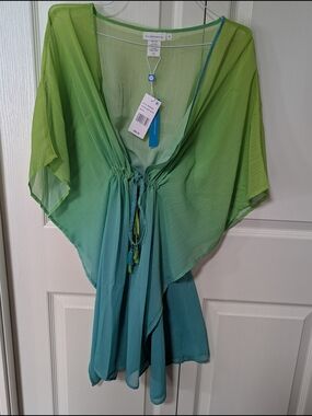 MICHAEL Michael Kors Green to Teal Ombre Swim Coverup